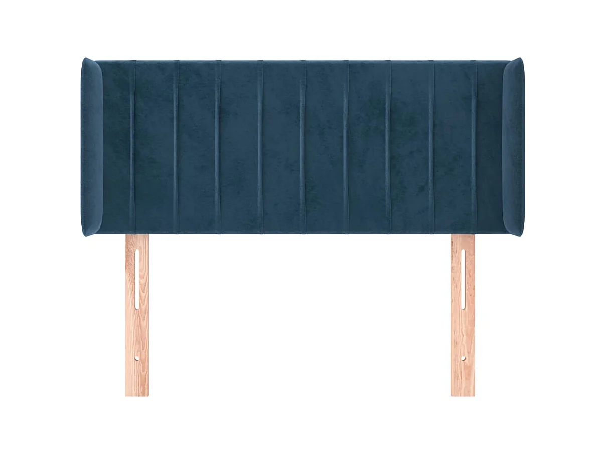 Tête de lit avec oreilles Bleu foncé 103x16x78/88 cm Velours