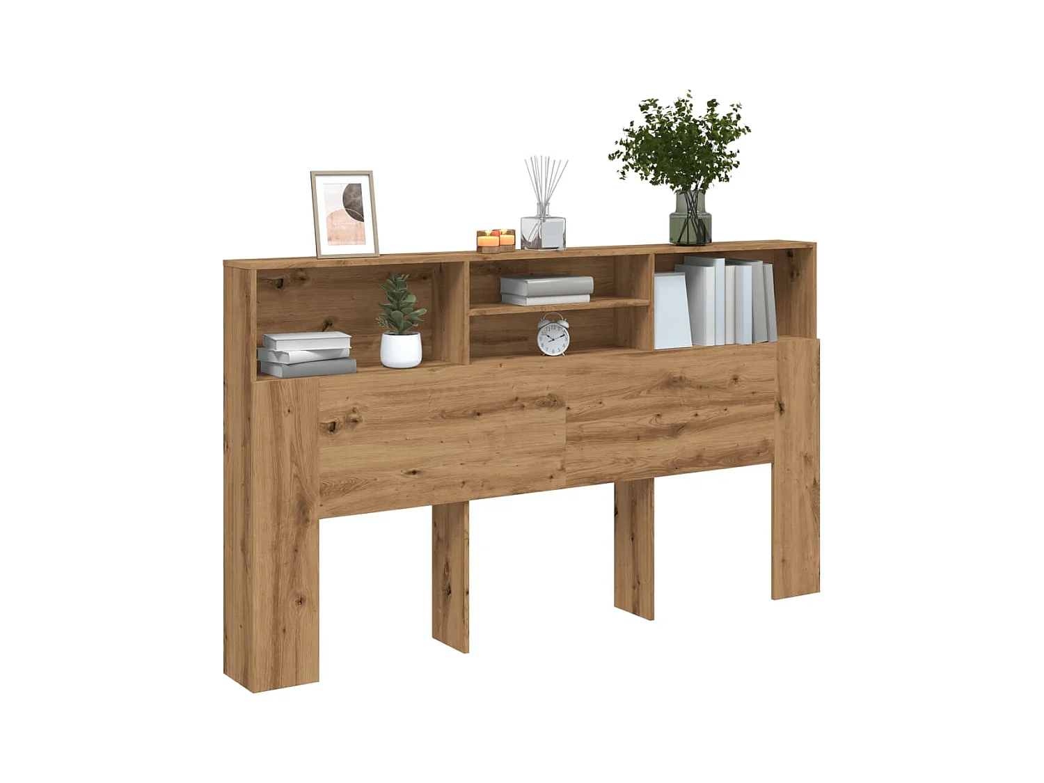 Armoire de tête de lit chêne artisanal 180x19x103,5 cm