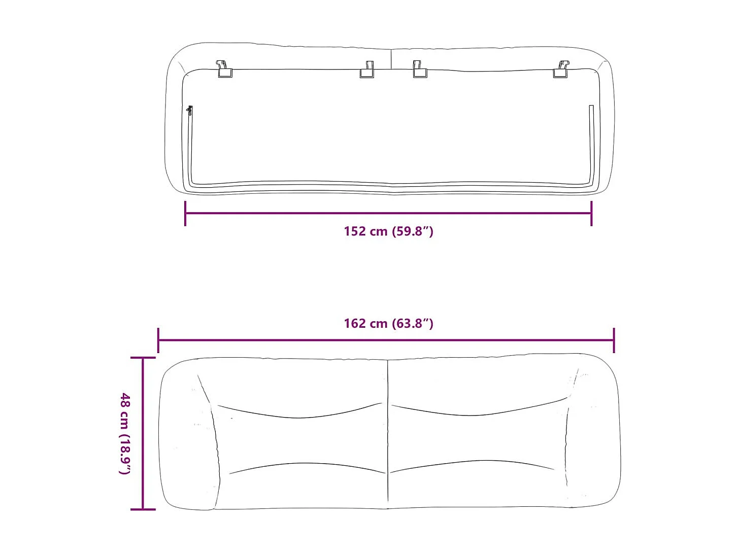 Tête de lit blanc 152 cm similicuir