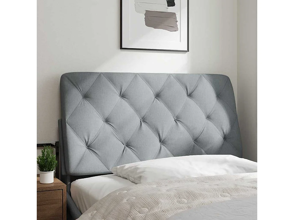 Tête de lit gris clair 100 cm tissu