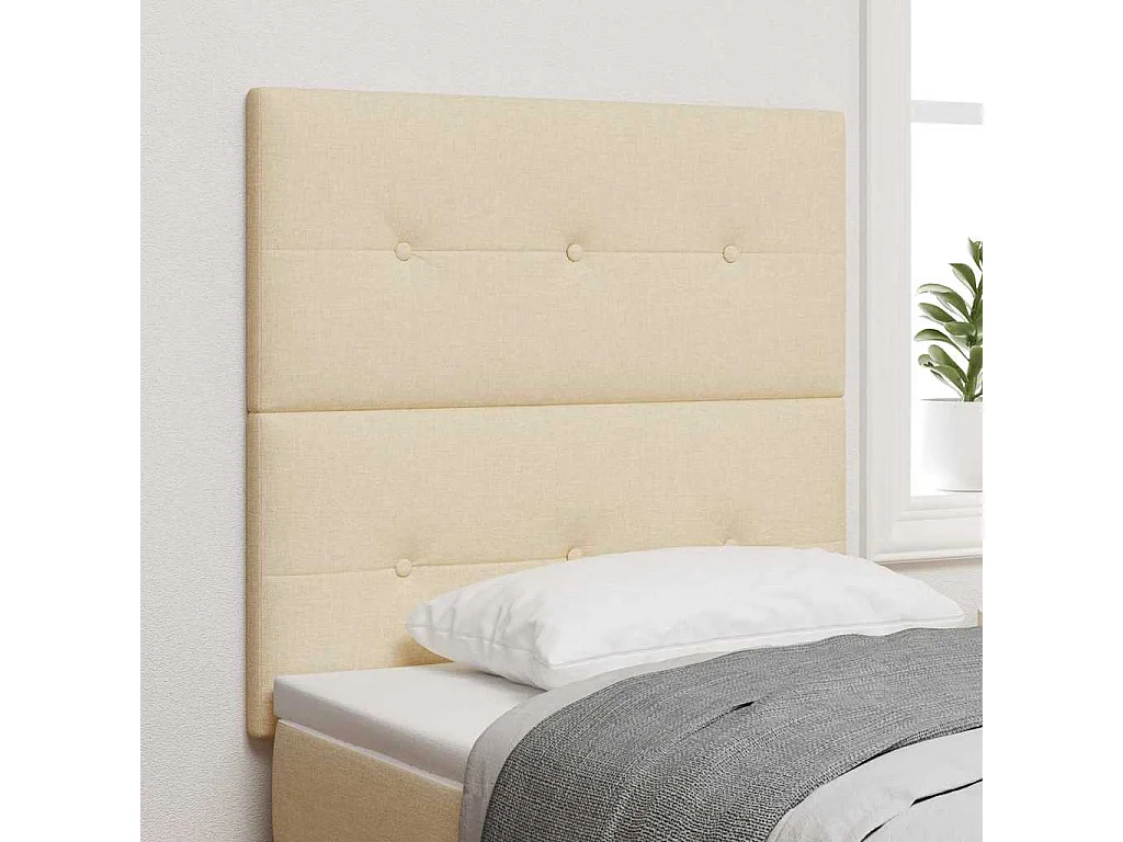 Tête de Lit LED avec des lumières à LED Crème 90 cm tissu