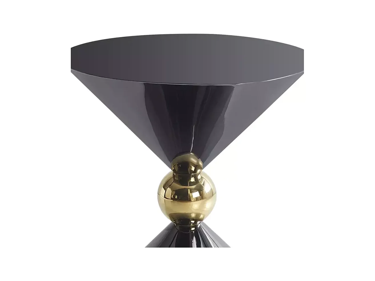 Table d'appoint symétrique noir brillant et or design MIRACLE
