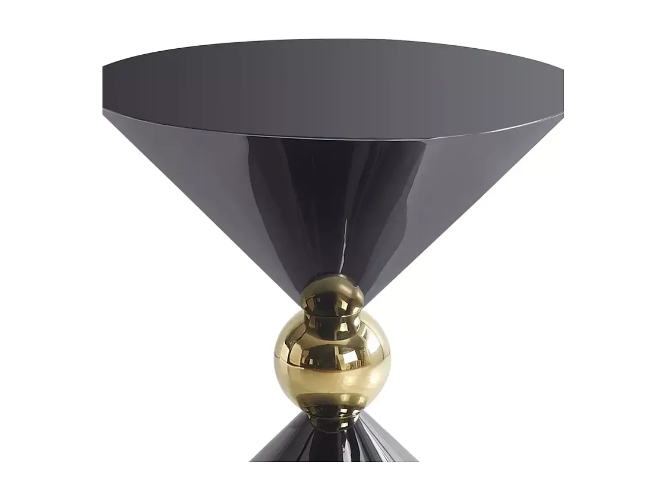 Table d'appoint symétrique noir brillant et or design MIRACLE