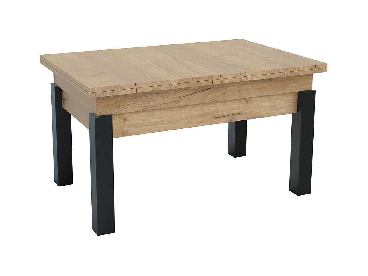 Table d'Appoint Transformable Sun, Marron, 120x90x75 cm, Seven Design