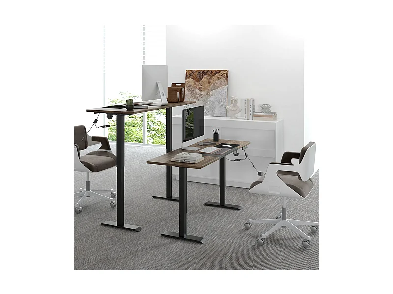 Bureau assis debout électrique - 4 niveau hauteur réglable - avec moteur - Max 70KG - 140x70x72/116cm