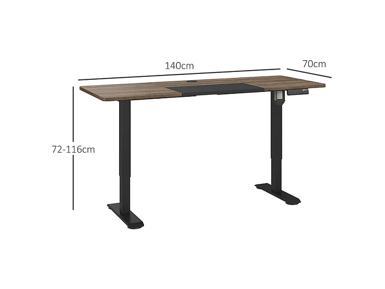 Bureau assis debout électrique - 4 niveau hauteur réglable - avec moteur - Max 70KG - 140x70x72/116cm