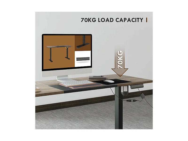 Bureau assis debout électrique - 4 niveau hauteur réglable - avec moteur - Max 70KG - 140x70x72/116cm