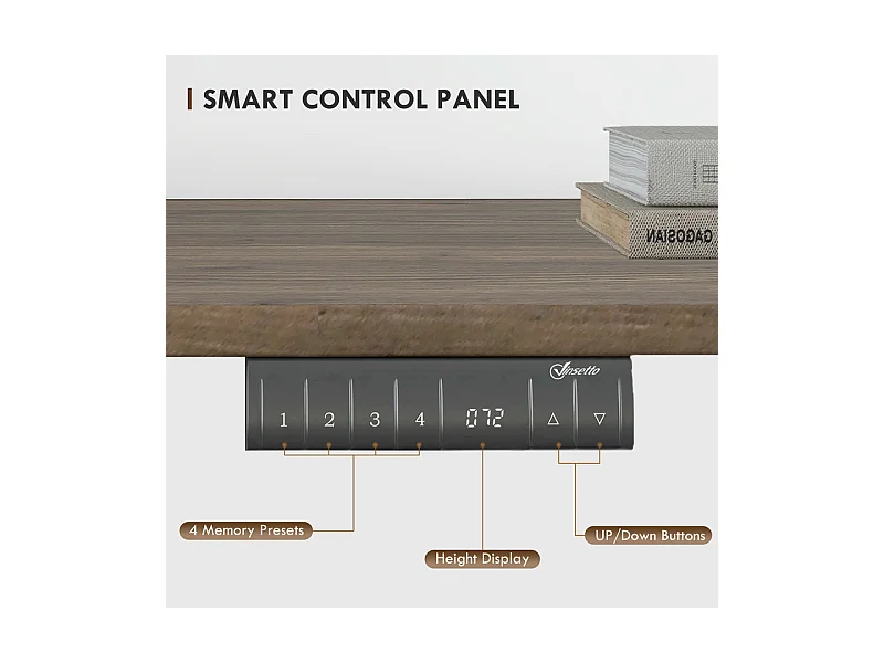 Bureau assis debout électrique - 4 niveau hauteur réglable - avec moteur - Max 70KG - 140x70x72/116cm
