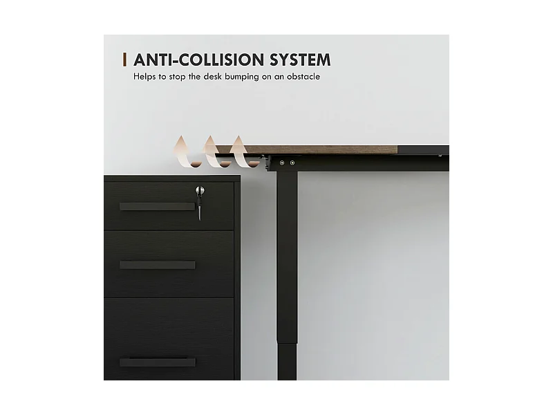 Bureau assis debout électrique - 4 niveau hauteur réglable - avec moteur - Max 70KG - 140x70x72/116cm