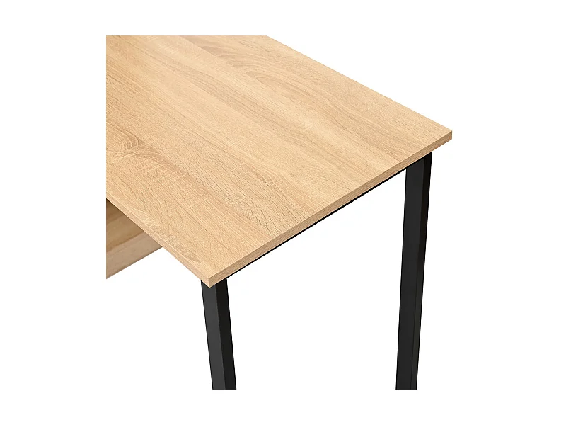 Bureau informatique avec rangement - 1 porte et 7 niches - pieds en fer - MDF - 120x50x120cm