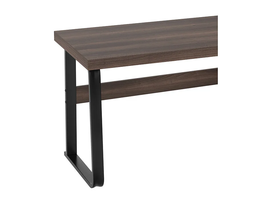 Bureau d'ordinateur moderne en MDF+Métal - avec rangement ouvert et 2 tiroirs - Marron - 161x54x76,3cm