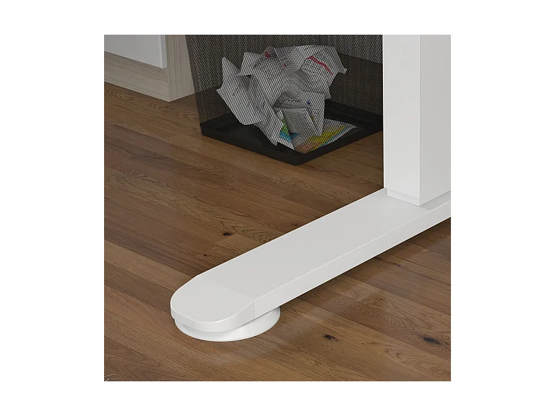 Bureau assis debout électrique réglable en hauteur, pieds réglables, avec 2 crochets de écouteurs, 140x70x72/116cm