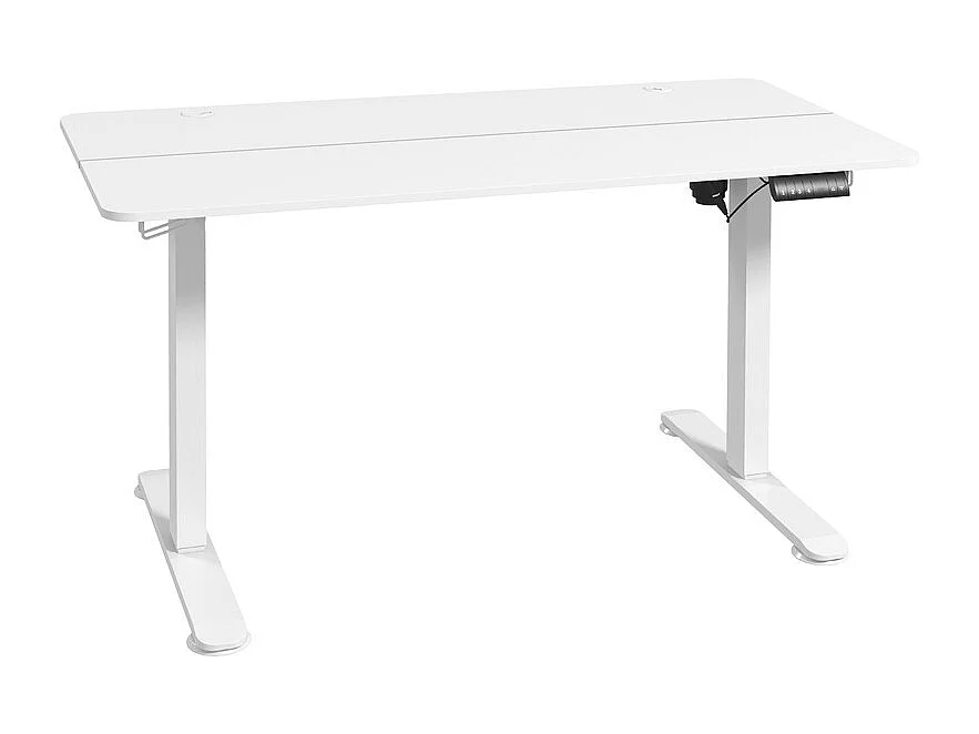 Elektrisch hoogteverstelbaar zit-sta bureau, verstelbare poten, met 2 koptelefoonhooks, 140x70x72/116cm