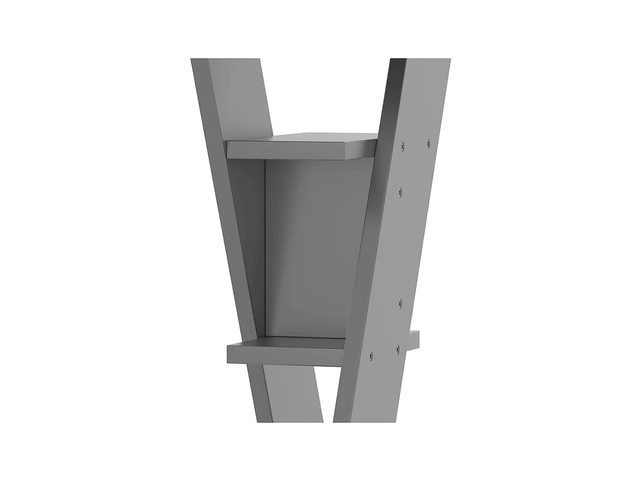 Bureau d'ordinateur en MDF, avec étagères ouvertes, charge max 50kg, Blanc et Gris, 120x50x74 cm