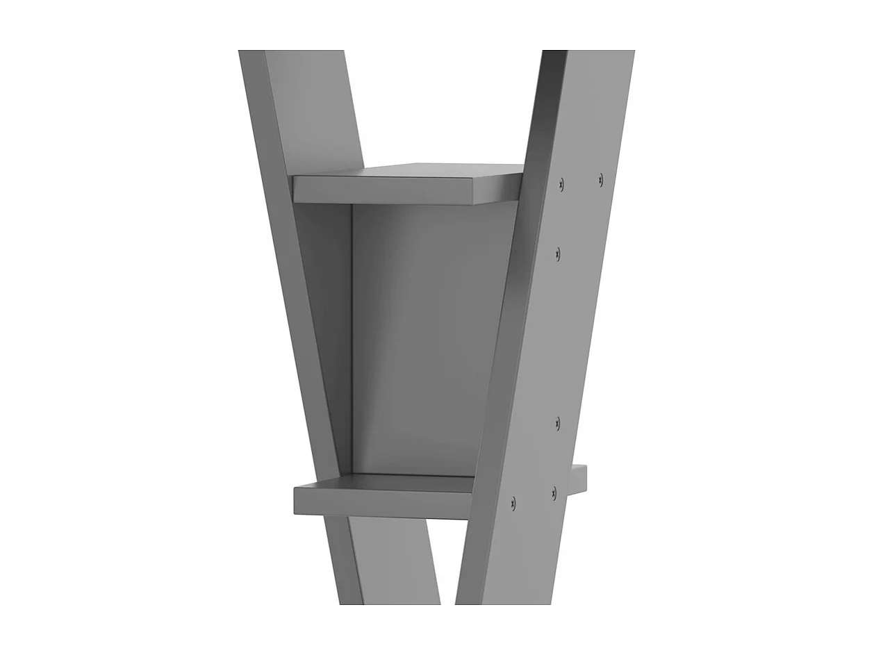 Bureau d'ordinateur en MDF, avec étagères ouvertes, charge max 50kg, Blanc et Gris, 120x50x74 cm