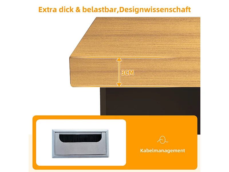 Bureau d'ordinateur d’angle pivotant - avec 2 tiroirs et 2 niches - niche XL pour animaux - MDF - 120x50x75cm