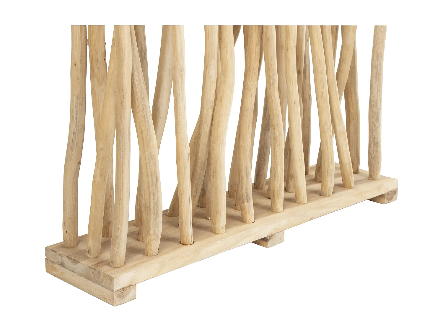 Lot de 2 séparateurs de pièce en bois de teck - L. 100 x P. 25 x H. 180 cm - Naturel - GAYANA
