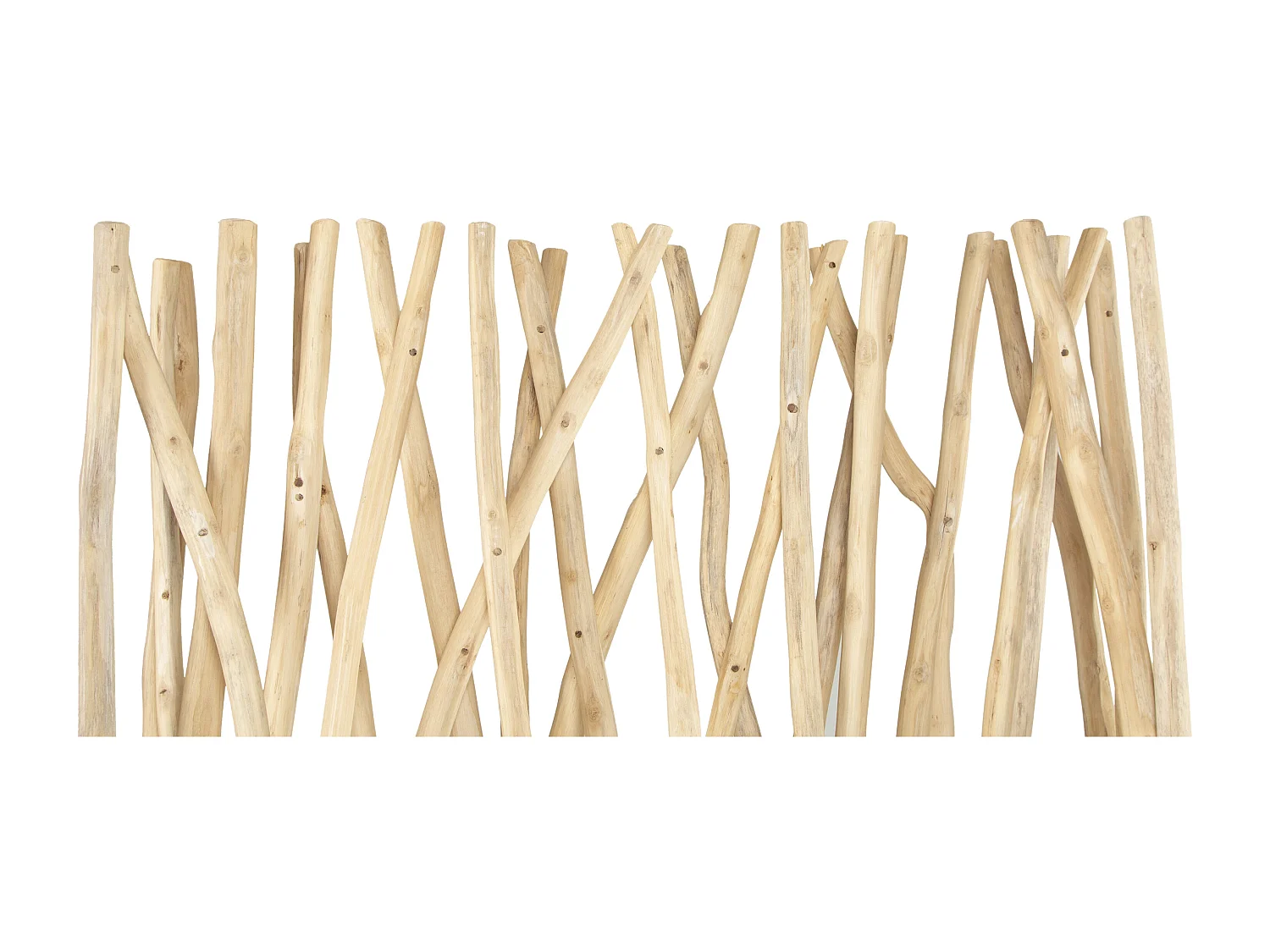 Lot de 2 séparateurs de pièce en bois de teck - L. 100 x P. 25 x H. 180 cm - Naturel - GAYANA