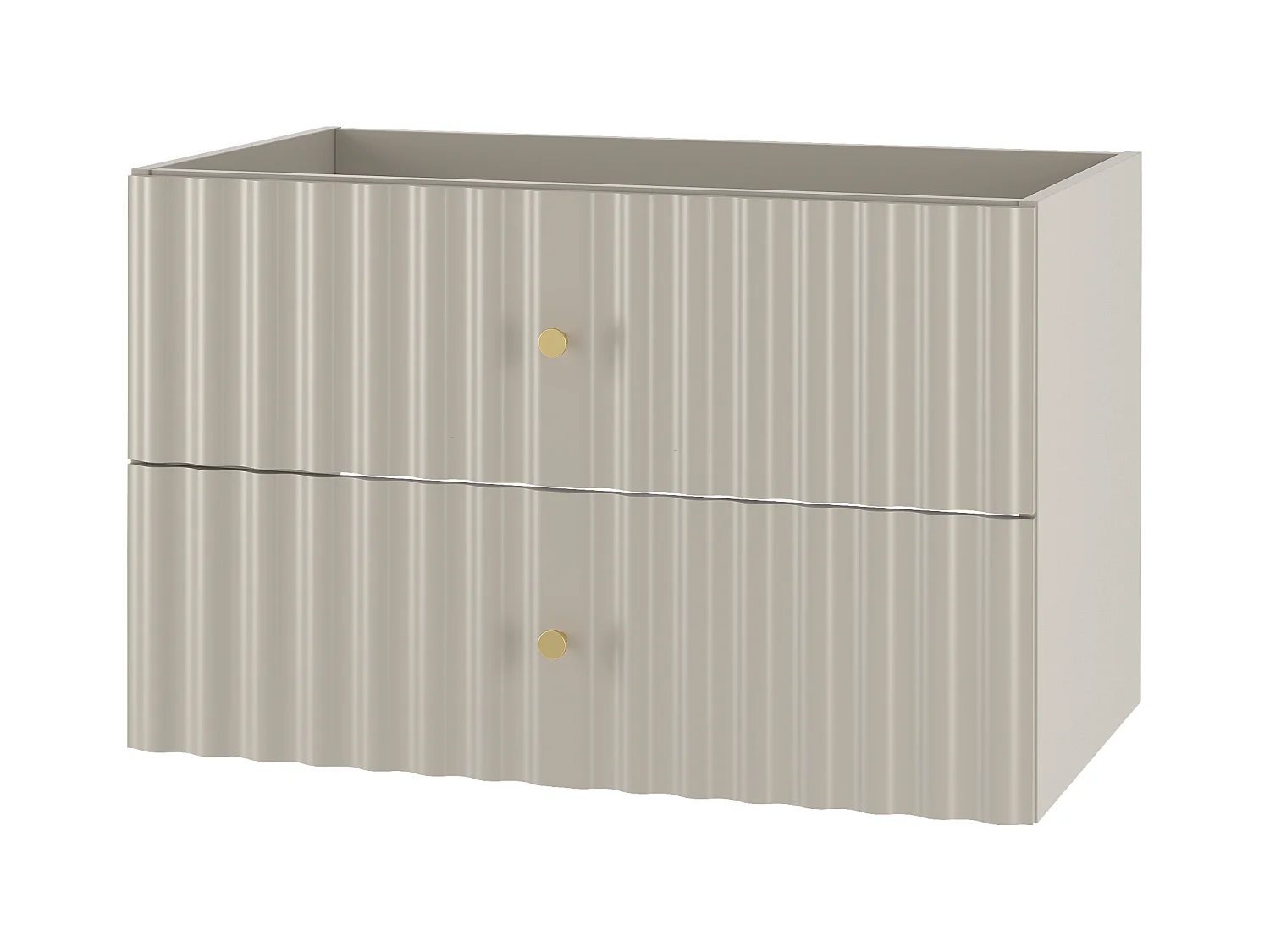 Kasjmier badkamermeubel onder wastafel 80 cm Geribbelde fronten Aqua