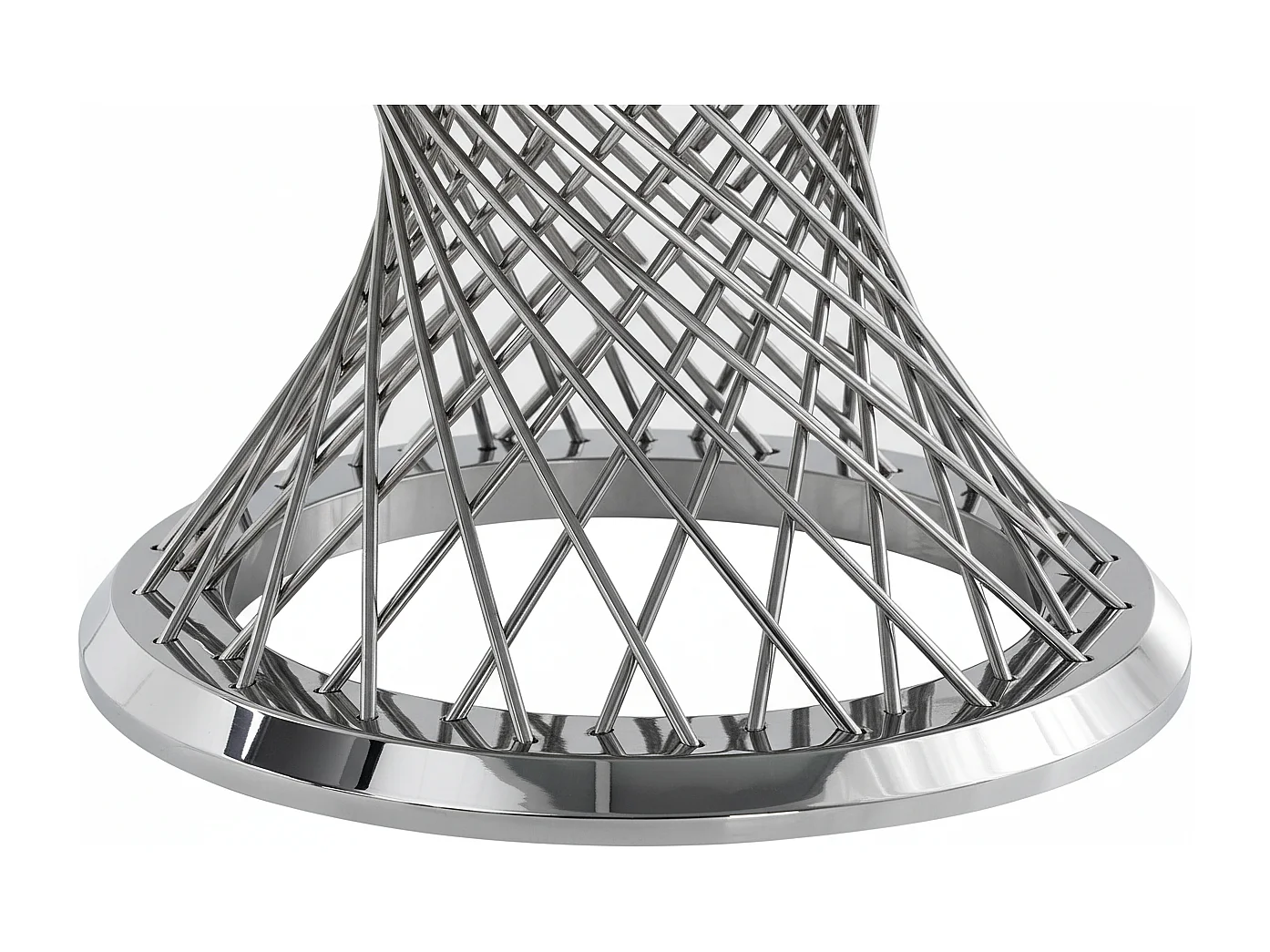 Table Basse DELUXE Ronde Plateau Verre Trempé Marbré Noir Structure Chrome D100x45cm