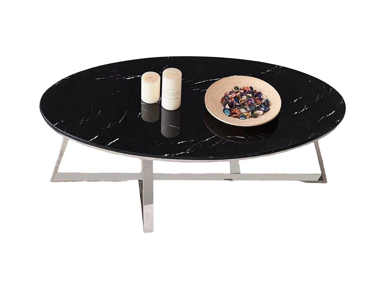 Table basse ovale GAMMA plateau Granite 120x60 cm
