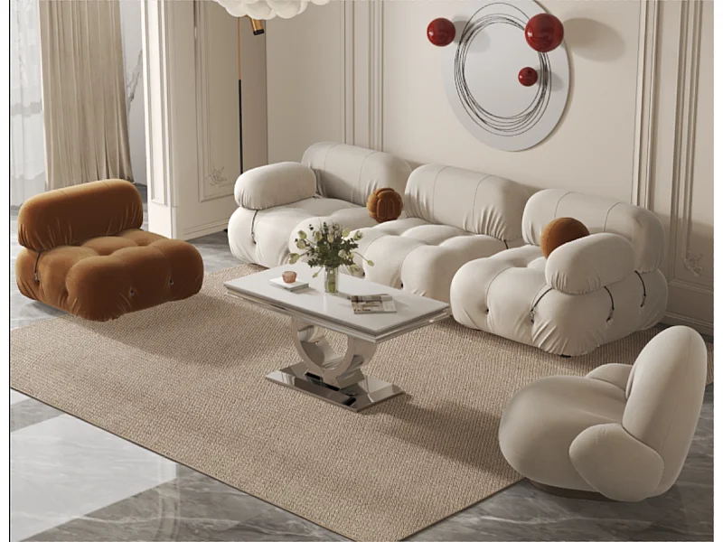 Table Basse INVICTUS – Chrome & Verre Trempé – 120x60x45 cm