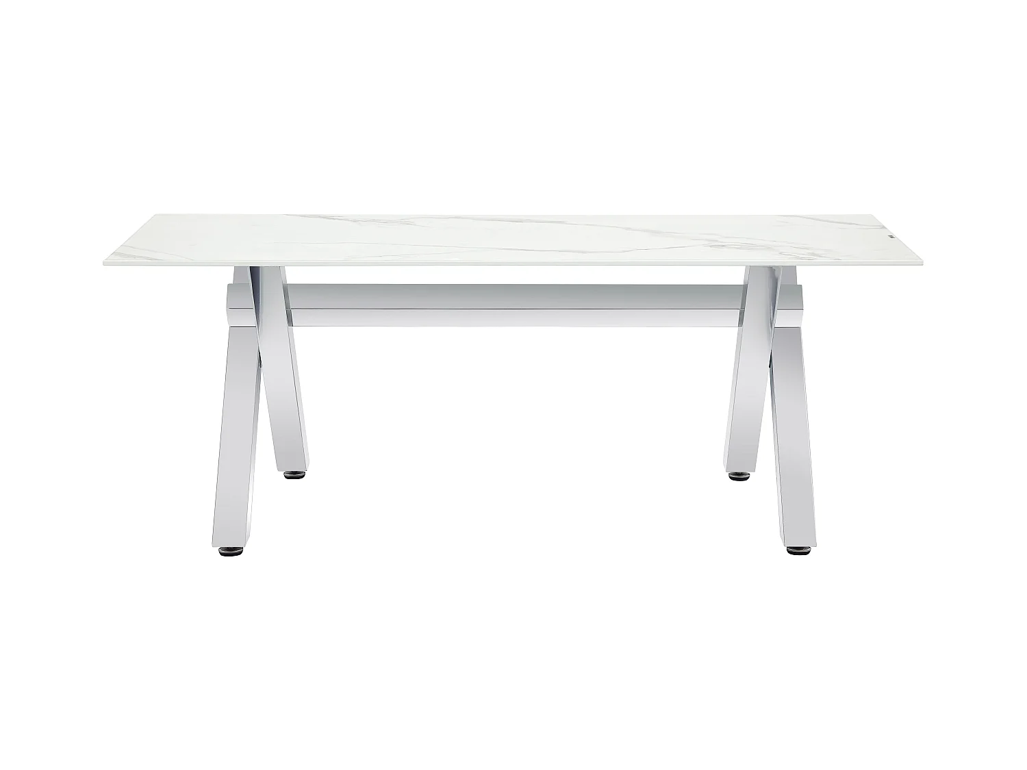 Table basse IXE Chrome & Verre Transparent 120x60x45 cm