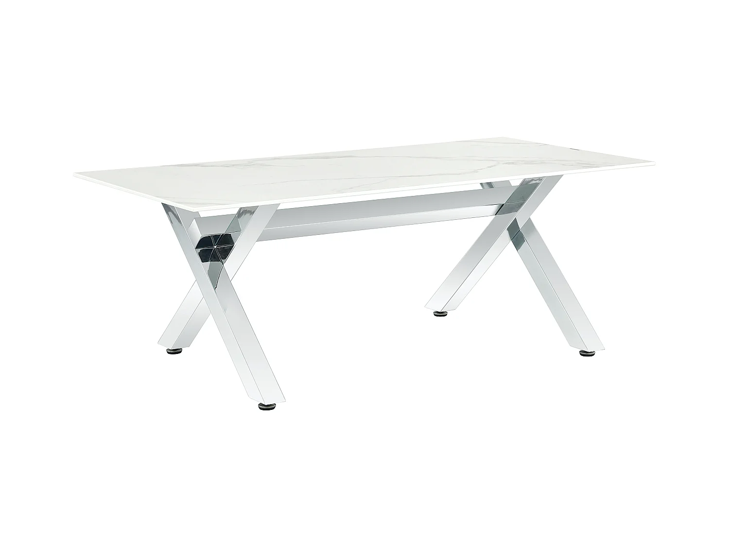 Table basse IXE Chrome & Verre Transparent 120x60x45 cm