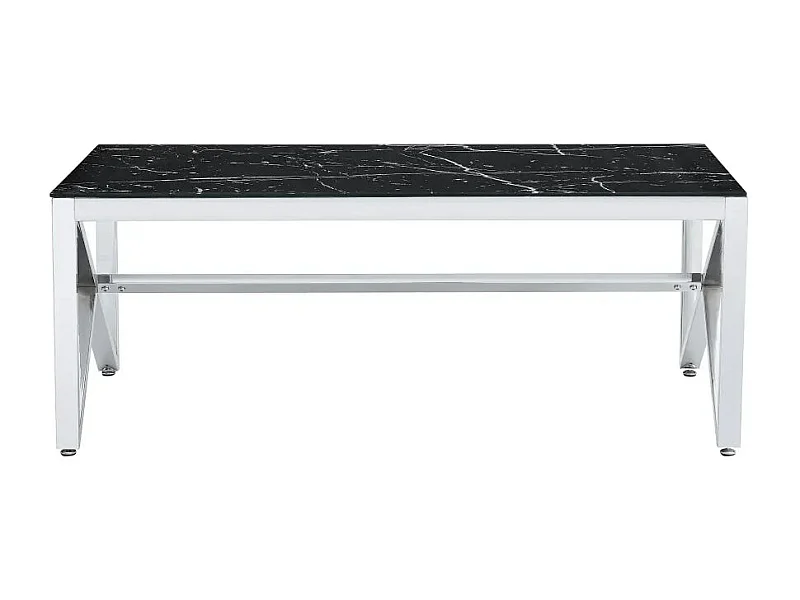 Table Basse MAJESTIQUE Chrome et plateau en verre 120x60x45 cm