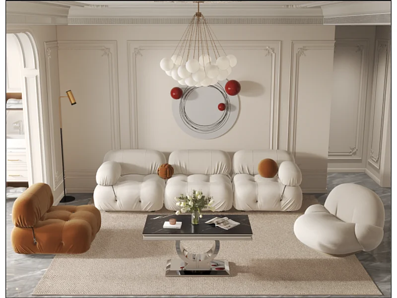 Table Basse INVICTUS – Chrome & Verre Trempé – 120x60x45 cm