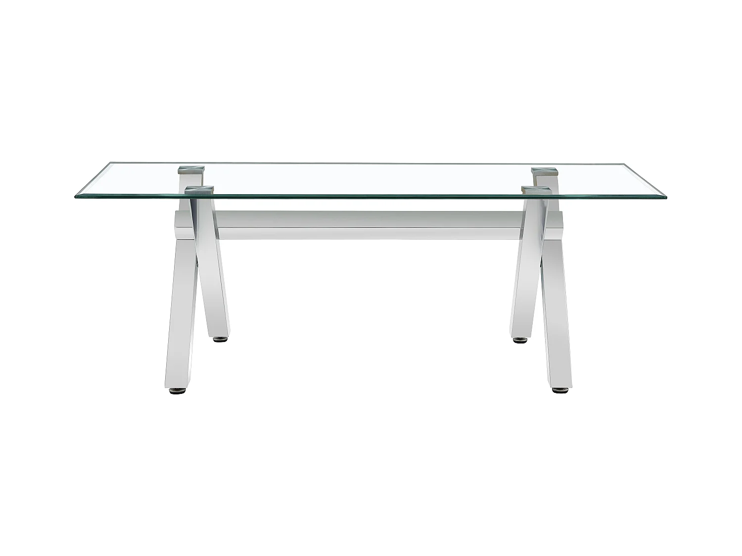 Table basse IXE Chrome & Verre Transparent 120x60x45 cm
