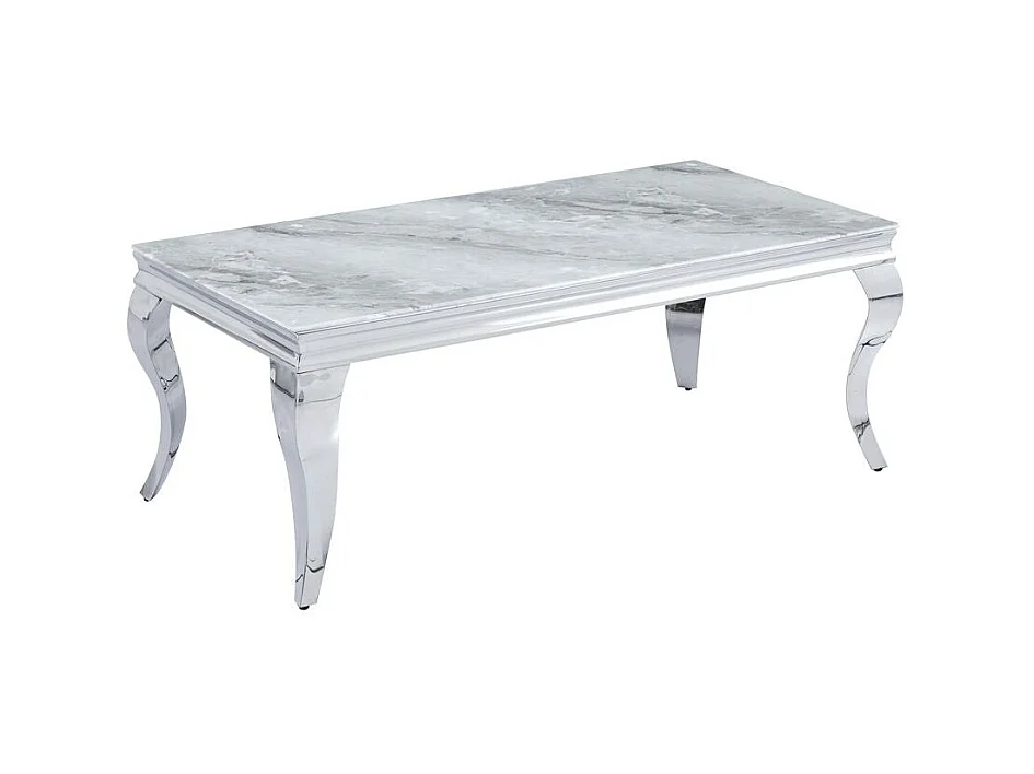 Table basse BAROQUE Chrome 120x60x45 cm