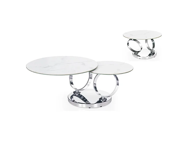 Table Basse AUTOMAT Marbré Blanc 70x45 cm