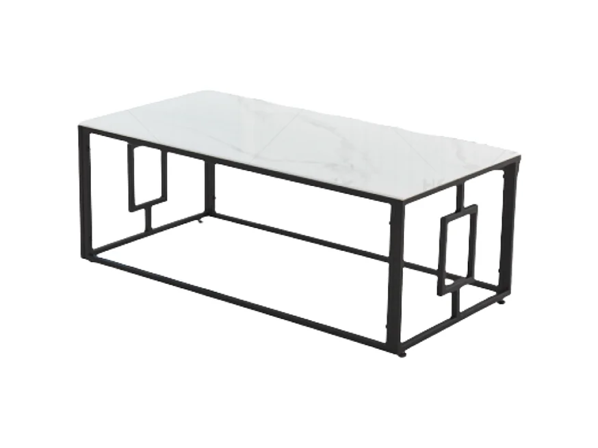 Table basse SOPHIE  pieds en métal noir 120 cm