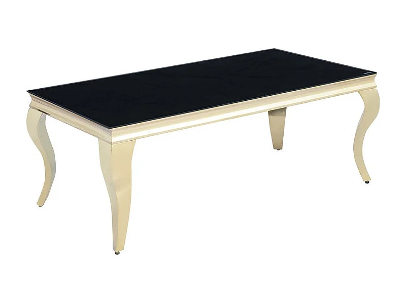Table basse BAROQUE Gold 120x60x45 cm – Plateau Noir