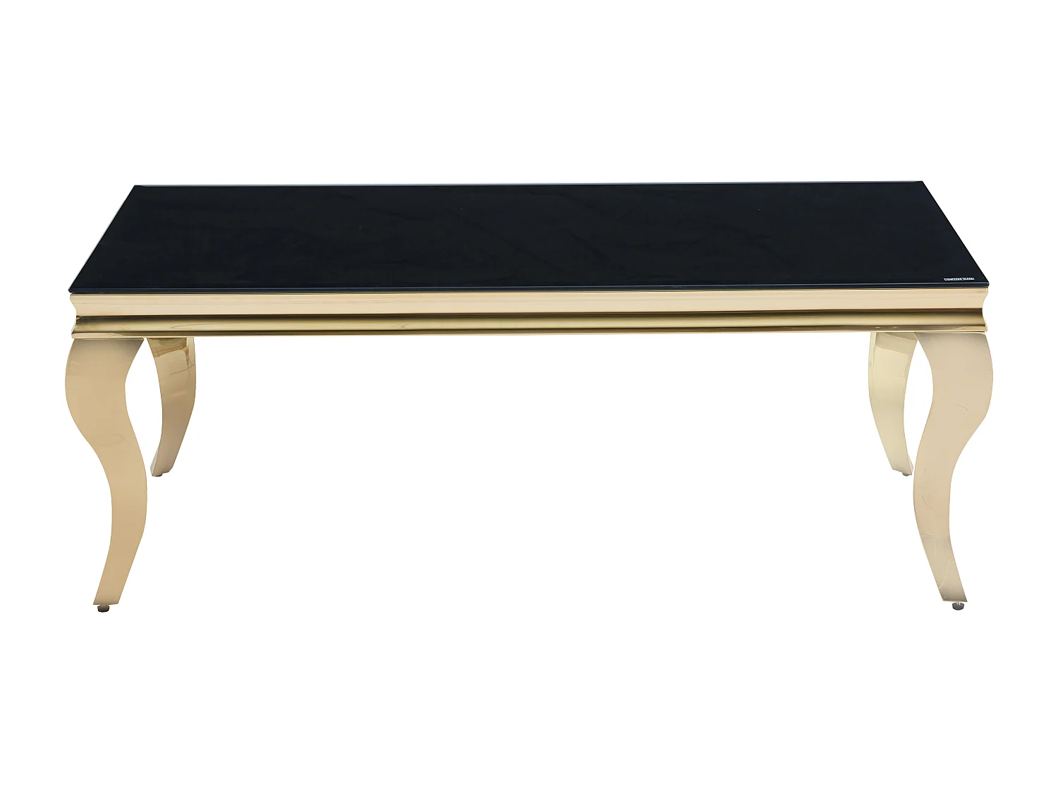 Table basse BAROQUE Gold 120x60x45 cm – Plateau Noir