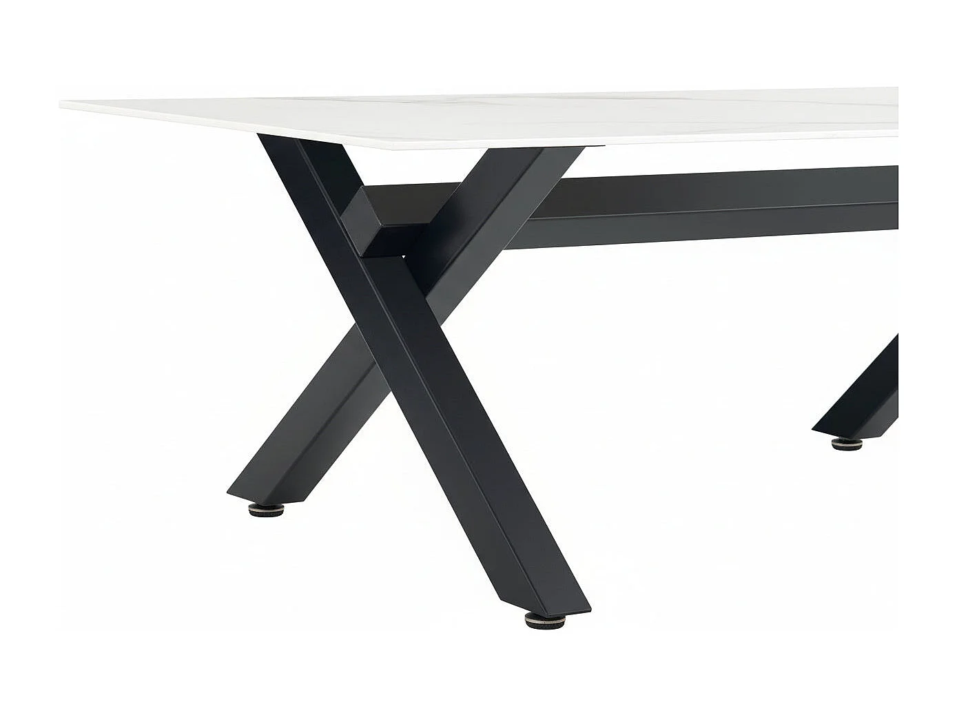 Table Basse IXE Métal Chrome Plateau Verre Trempé Marbré Blanc 120x60x45cm