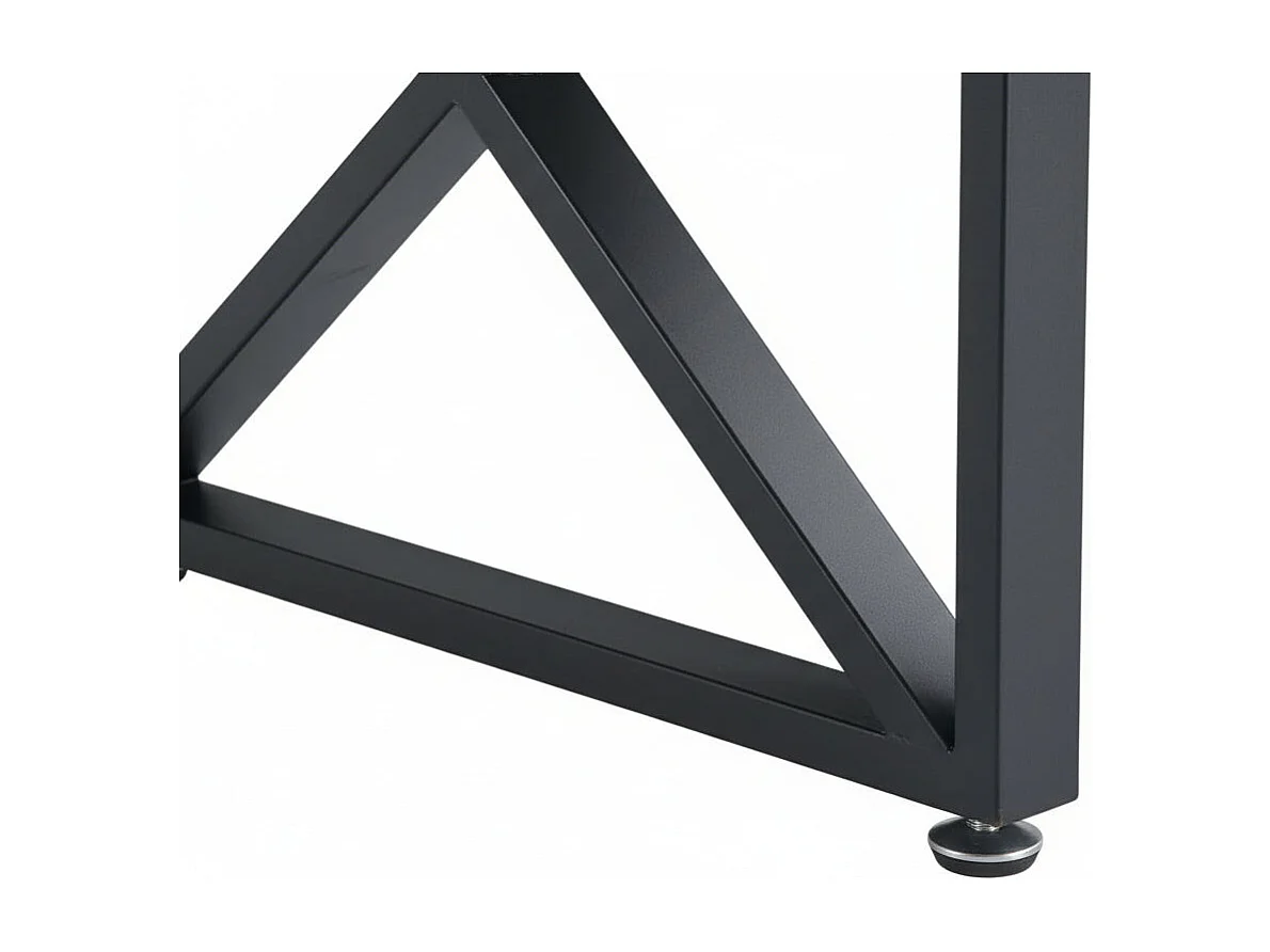 Table Basse LEVANTO Plateau Verre Trempé Marbré Blanc Structure Métal Noir 120x60x45cm