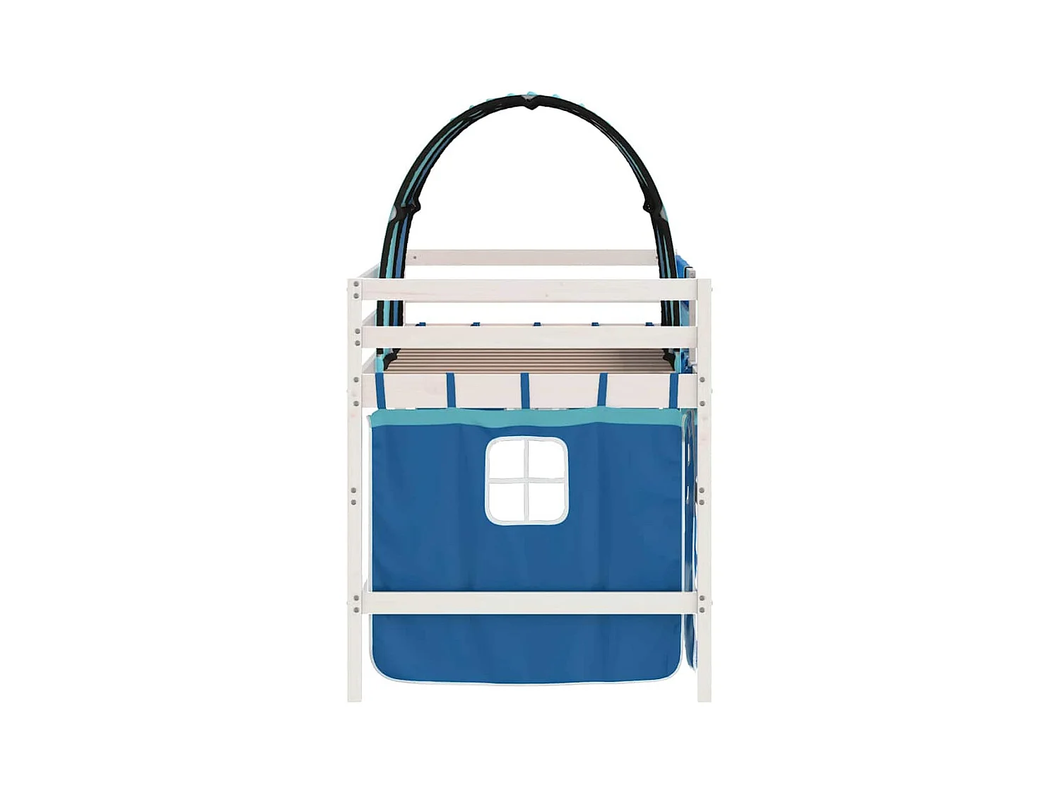 Lit simple-Lit mezzanine enfants avec tunnel sans matelas bleu 80x200 cm