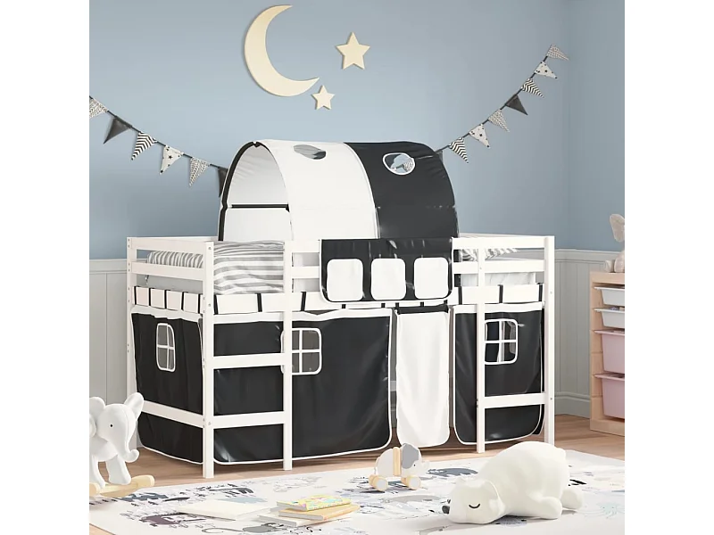 Lit simple-Lit mezzanine enfants avec tunnel sans matelas 80x200 cm