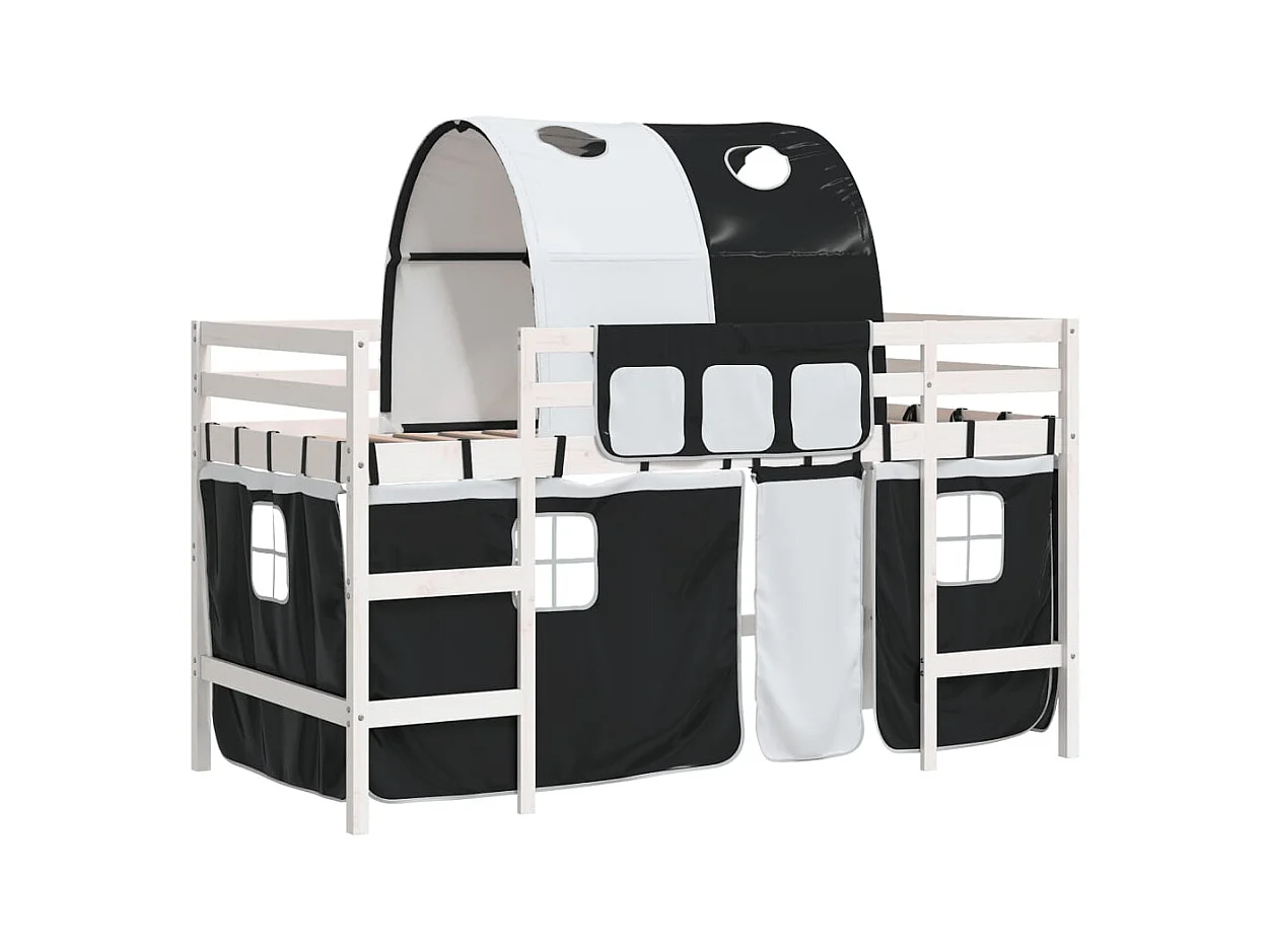 Lit simple-Lit mezzanine enfants avec tunnel sans matelas 80x200 cm