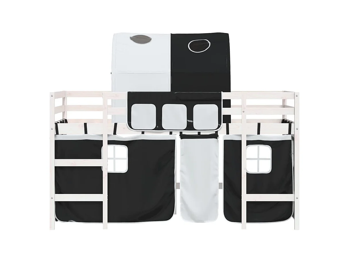 Lit simple-Lit mezzanine enfants avec tunnel sans matelas 80x200 cm