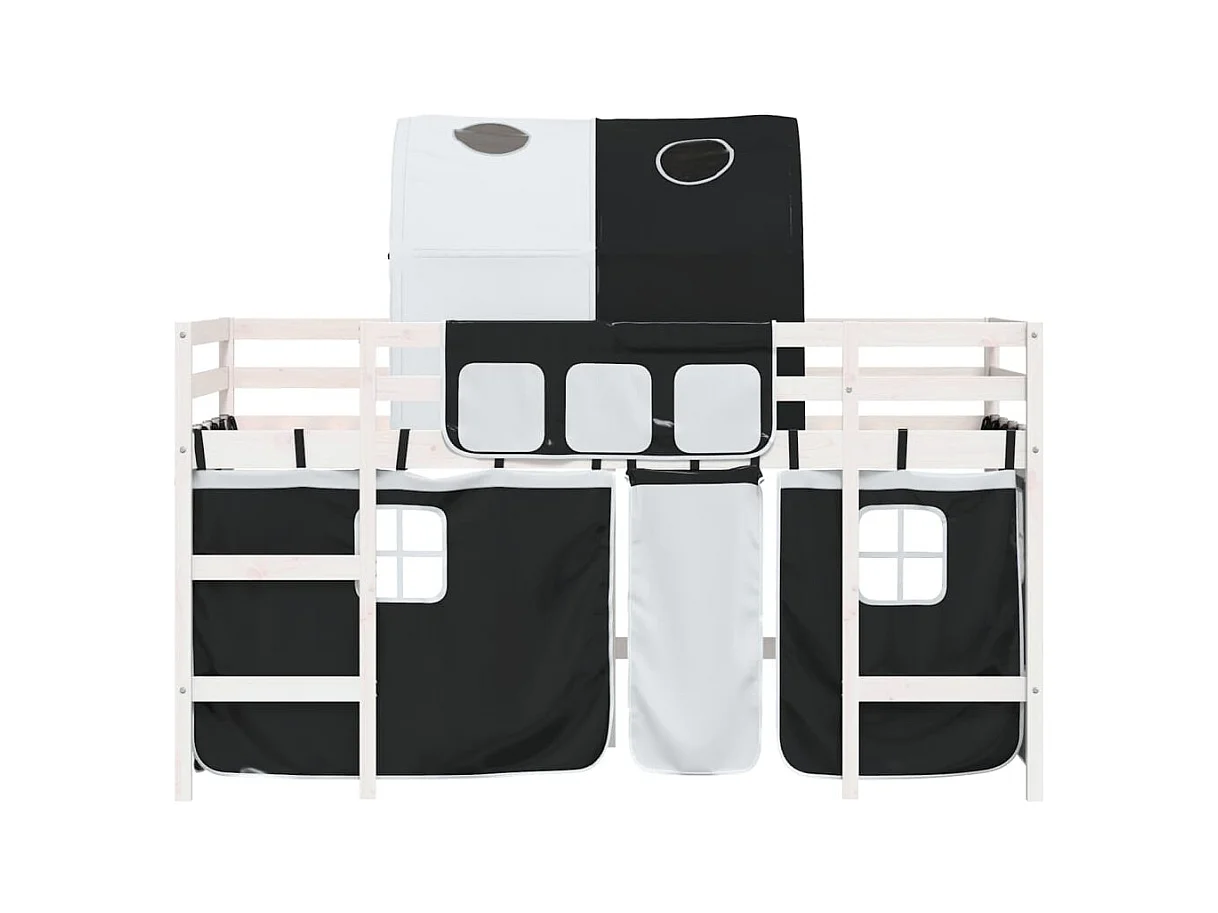 Lit simlpe-Lit mezzanine enfants avec tunnel sans matelas 90x200 cm