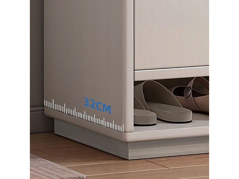 COMMODE MODERNE BLANCHE SPACIEUSE POUR CHAUSSURES ÉTAGÈRE 2 PORTES ÉTROITE