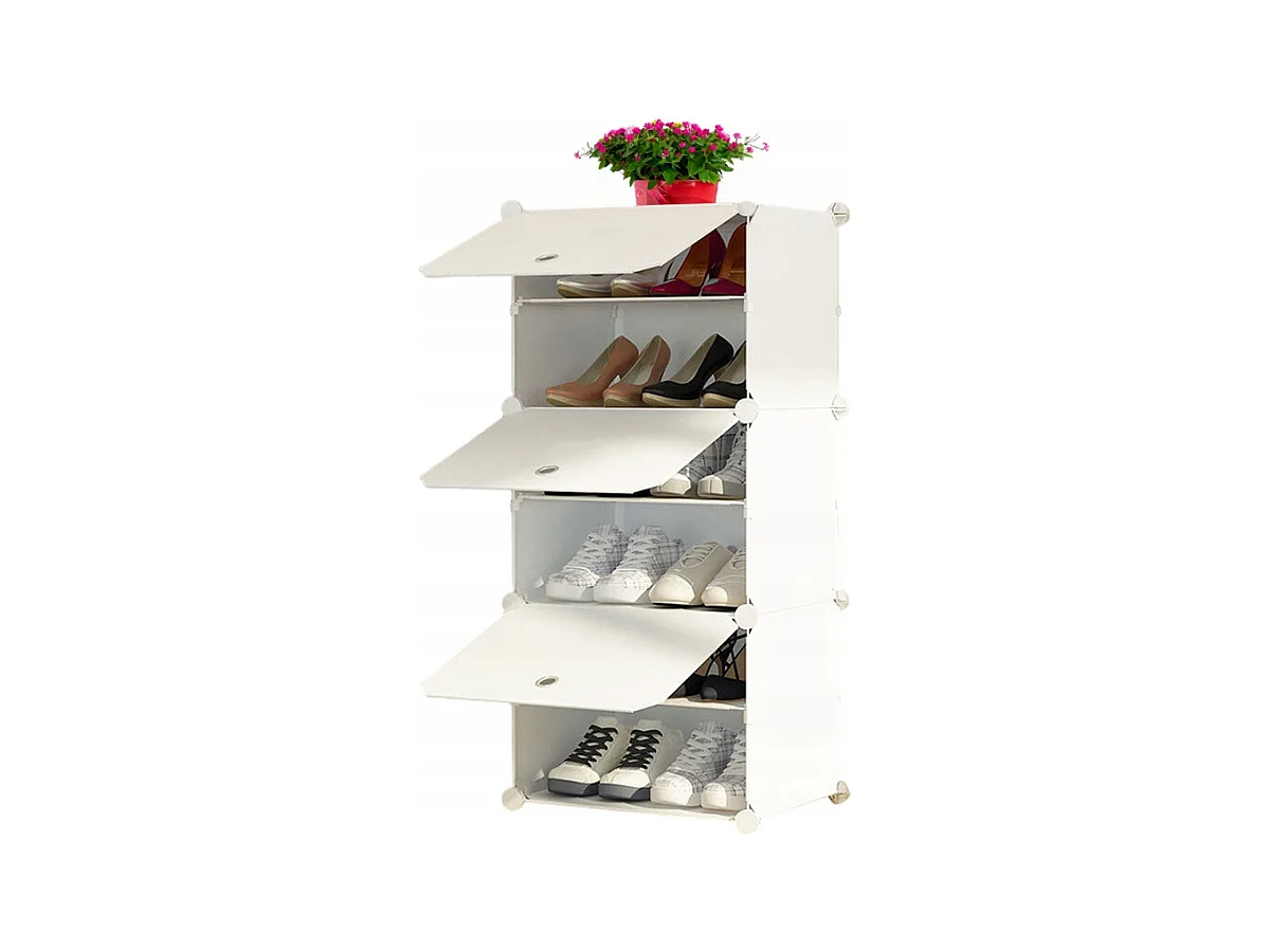 ARMOIRE À CHAUSSURES ARMOIRE MODULAIRE GARDE-ROUGE BLANCHE ÉTAGÈRE MODERNE