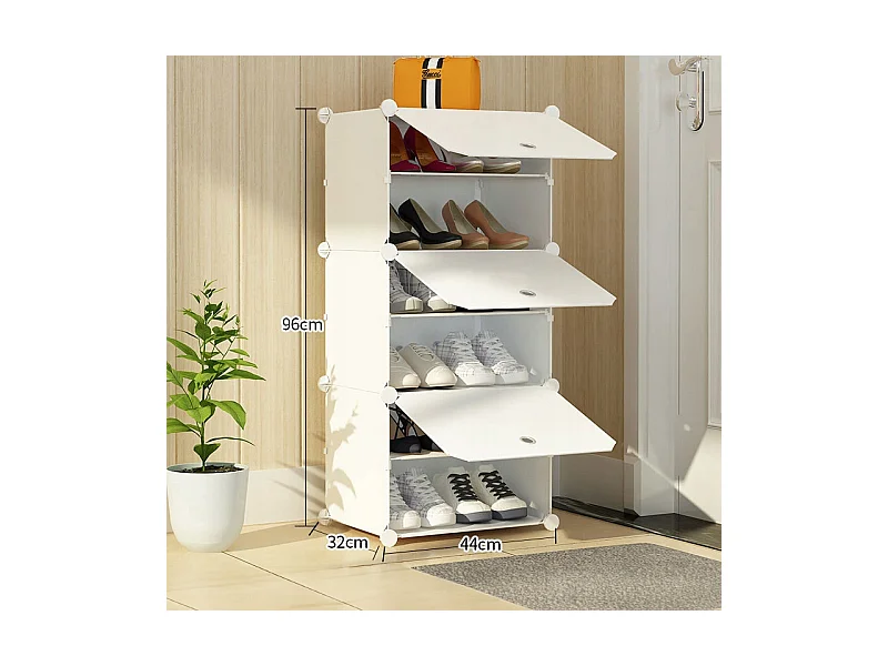 ARMOIRE À CHAUSSURES ARMOIRE MODULAIRE GARDE-ROUGE BLANCHE ÉTAGÈRE MODERNE