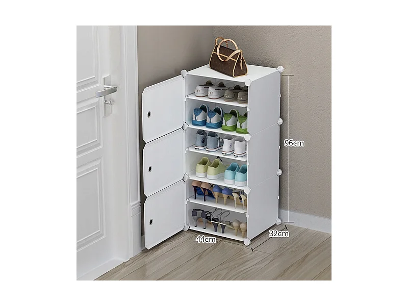 ARMOIRE À CHAUSSURES ARMOIRE MODULAIRE GARDE-ROUGE BLANCHE ÉTAGÈRE MODERNE