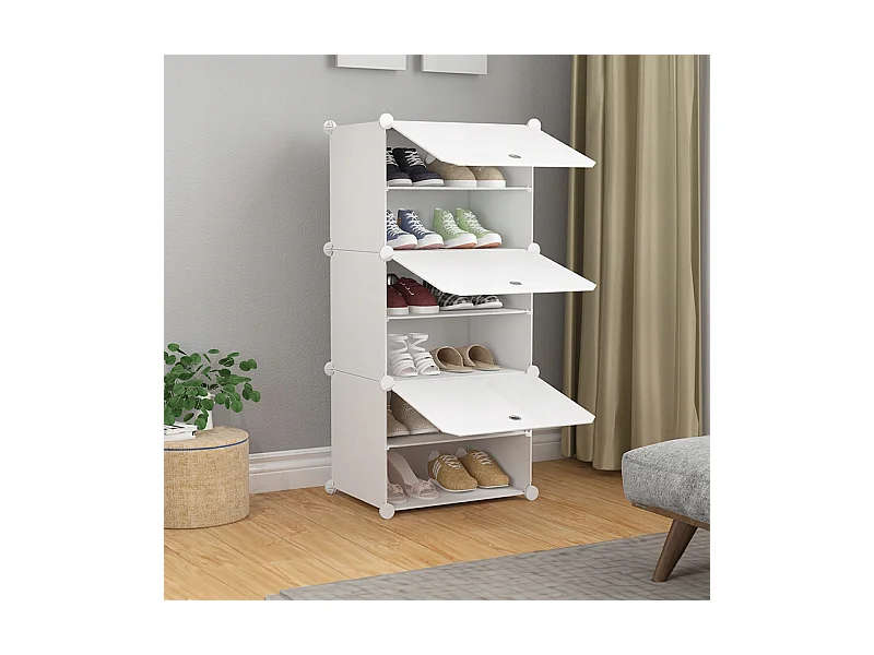 ARMOIRE À CHAUSSURES ARMOIRE MODULAIRE GARDE-ROUGE BLANCHE ÉTAGÈRE MODERNE