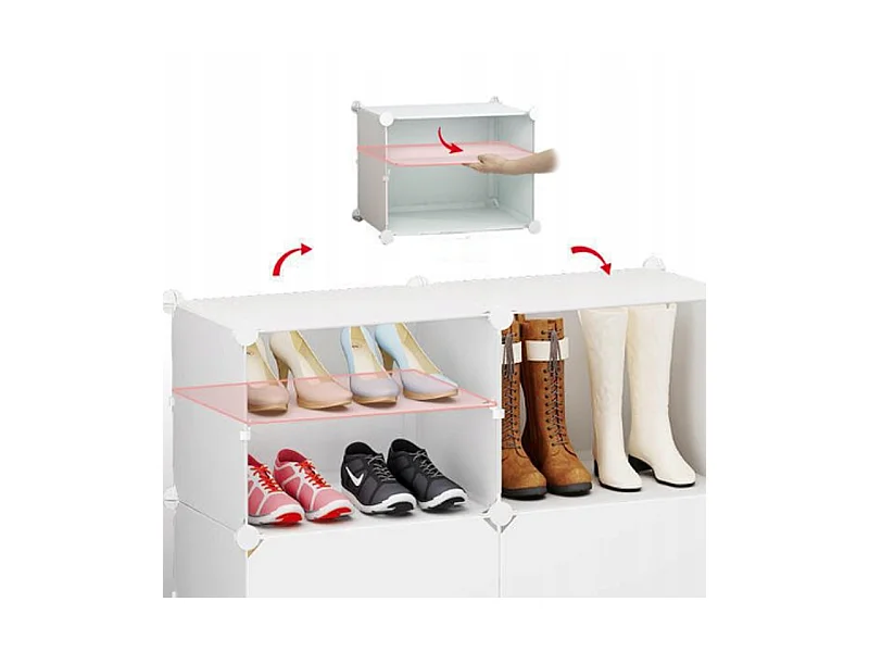 ARMOIRE À CHAUSSURES ARMOIRE MODULAIRE GARDE-ROUGE BLANCHE ÉTAGÈRE MODERNE