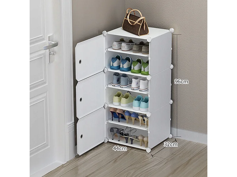 ARMOIRE À CHAUSSURES ARMOIRE MODULAIRE GARDE-ROUGE BLANCHE ÉTAGÈRE MODERNE